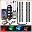 Car RGB Strip Lights: Wireless Music Control, Waterproof LED, Remote.