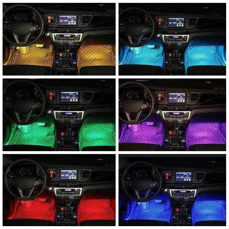 Car RGB Strip Lights: Wireless Music Control, Waterproof LED, Remote.