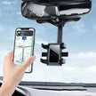 Car Rearview Mirror Phone Holder: Rotatable, Retractable, 360°, All Phones & Cars