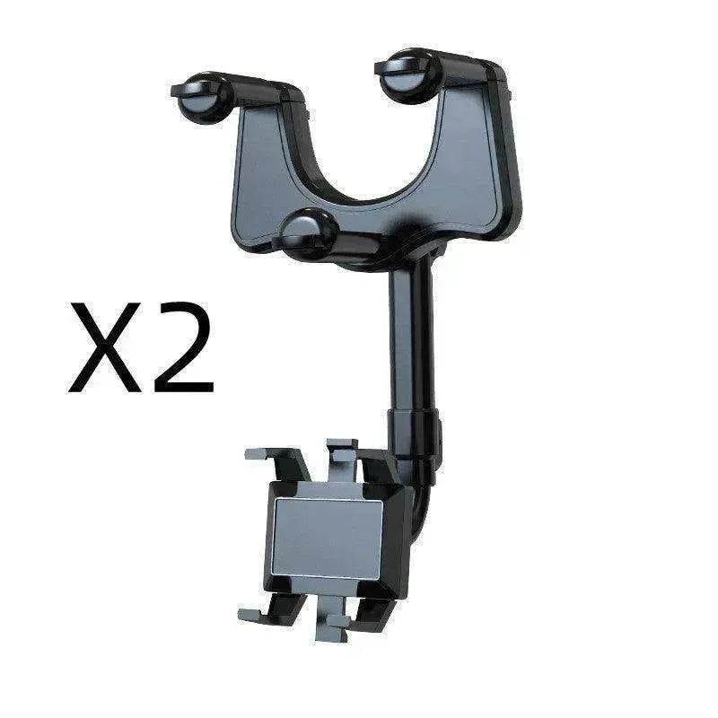 Car Rearview Mirror Phone Holder: Rotatable, Retractable, 360°, All Phones & Cars