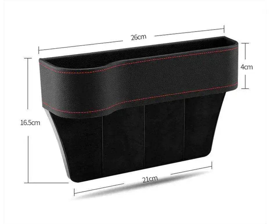 Car Seat Gap Organizer with Charging Hole – Leather Car Side Storage Box for Phone, Keys & Essentials