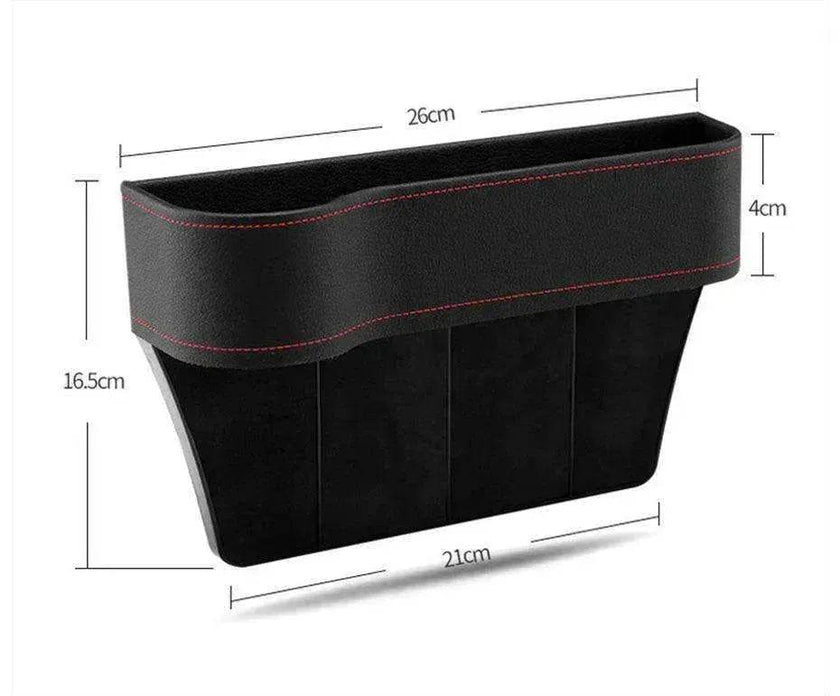 Car Seat Gap Organizer with Charging Hole – Leather Car Side Storage Box for Phone, Keys & Essentials