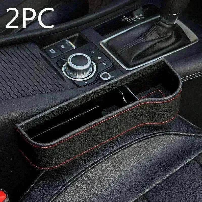Car Seat Gap Organizer with Charging Hole – Leather Car Side Storage Box for Phone, Keys & Essentials