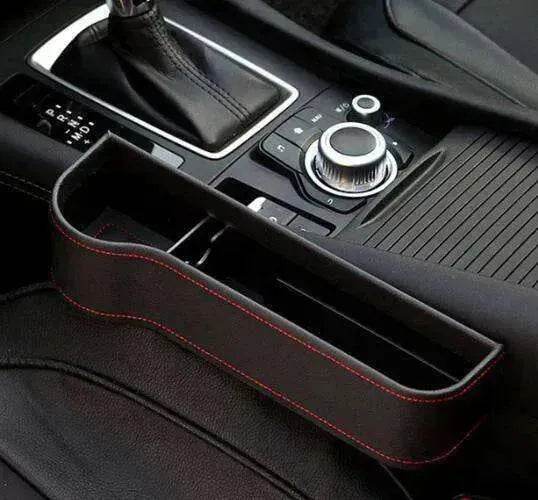 Car Seat Gap Organizer with Charging Hole – Leather Car Side Storage Box for Phone, Keys & Essentials