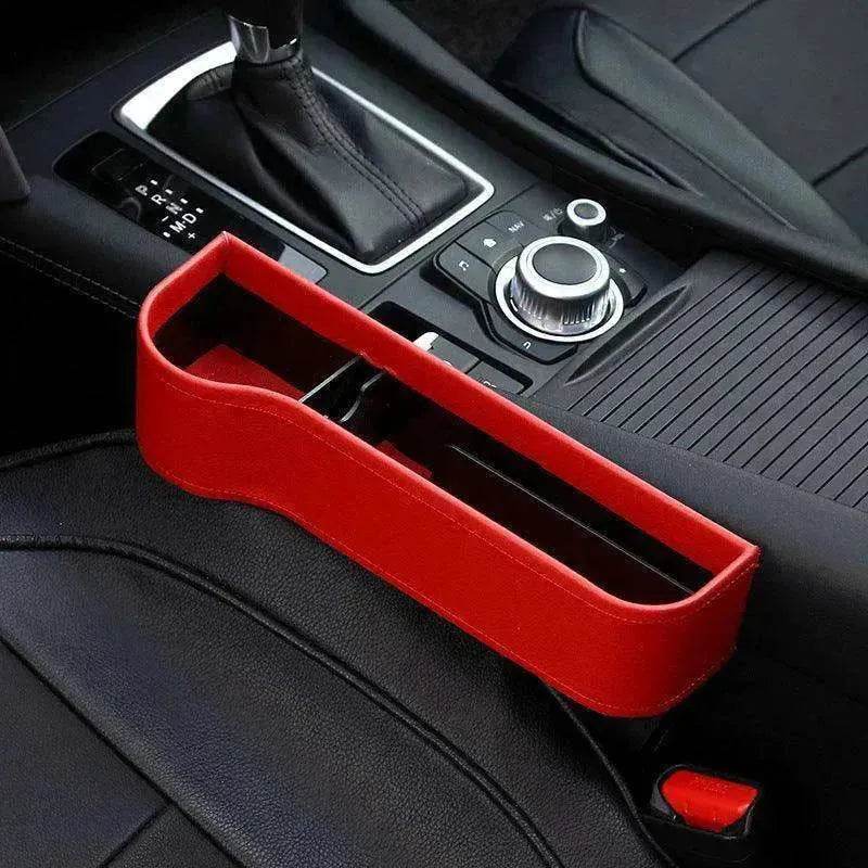Car Seat Gap Organizer with Charging Hole – Leather Car Side Storage Box for Phone, Keys & Essentials