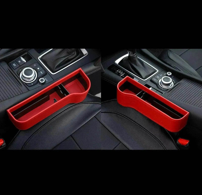 Car Seat Gap Organizer with Charging Hole – Leather Car Side Storage Box for Phone, Keys & Essentials