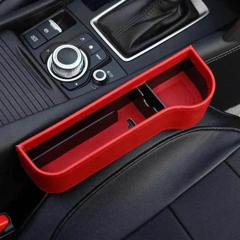 Car Seat Gap Organizer with Charging Hole – Leather Car Side Storage Box for Phone, Keys & Essentials