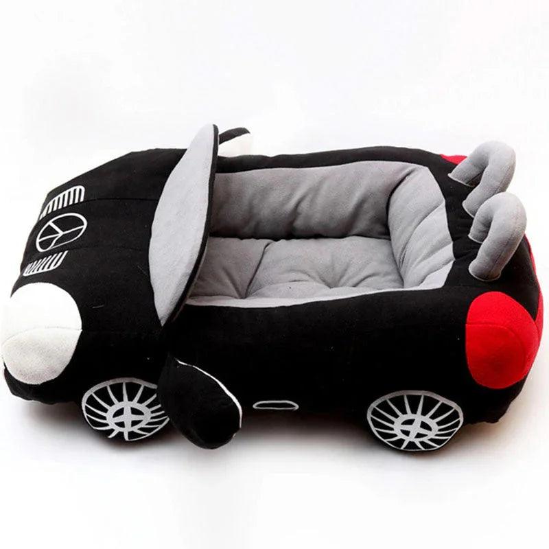 Luxury Car Pet Nest – Plush Backseat Compartment Bed for Dogs & Cats (Red, Yellow, Black)
