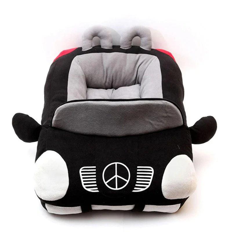 Luxury Car Pet Nest – Plush Backseat Compartment Bed for Dogs & Cats (Red, Yellow, Black)