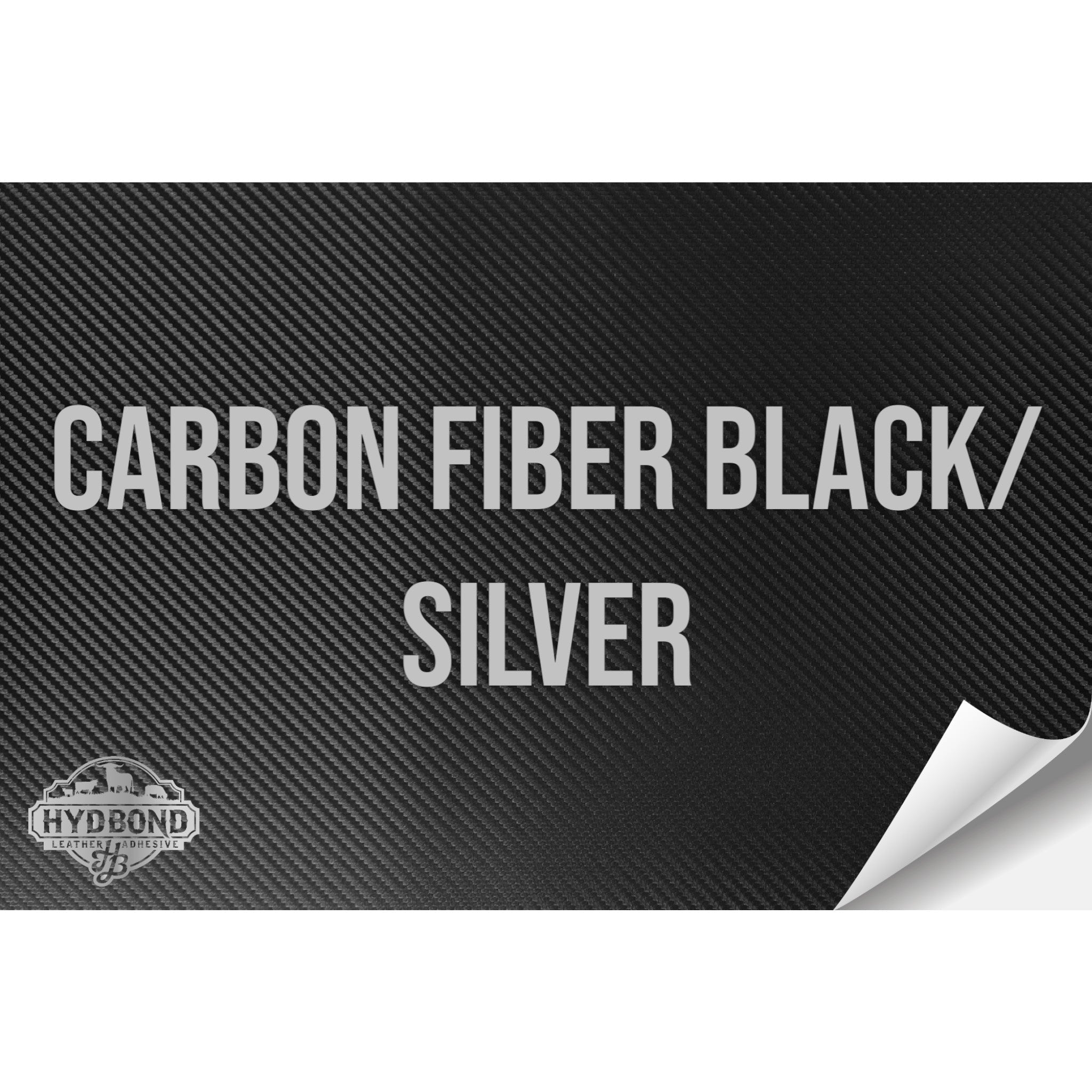 CARBON FIBER BLACK/SILVER WITH ADHESIVE HYDBOND LEATHERETTE SHEET (12