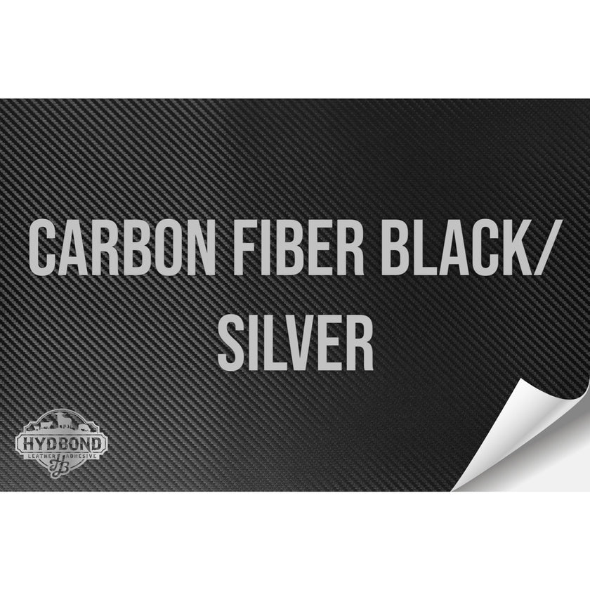CARBON FIBER BLACK/SILVER WITH ADHESIVE HYDBOND LEATHERETTE SHEET (12
