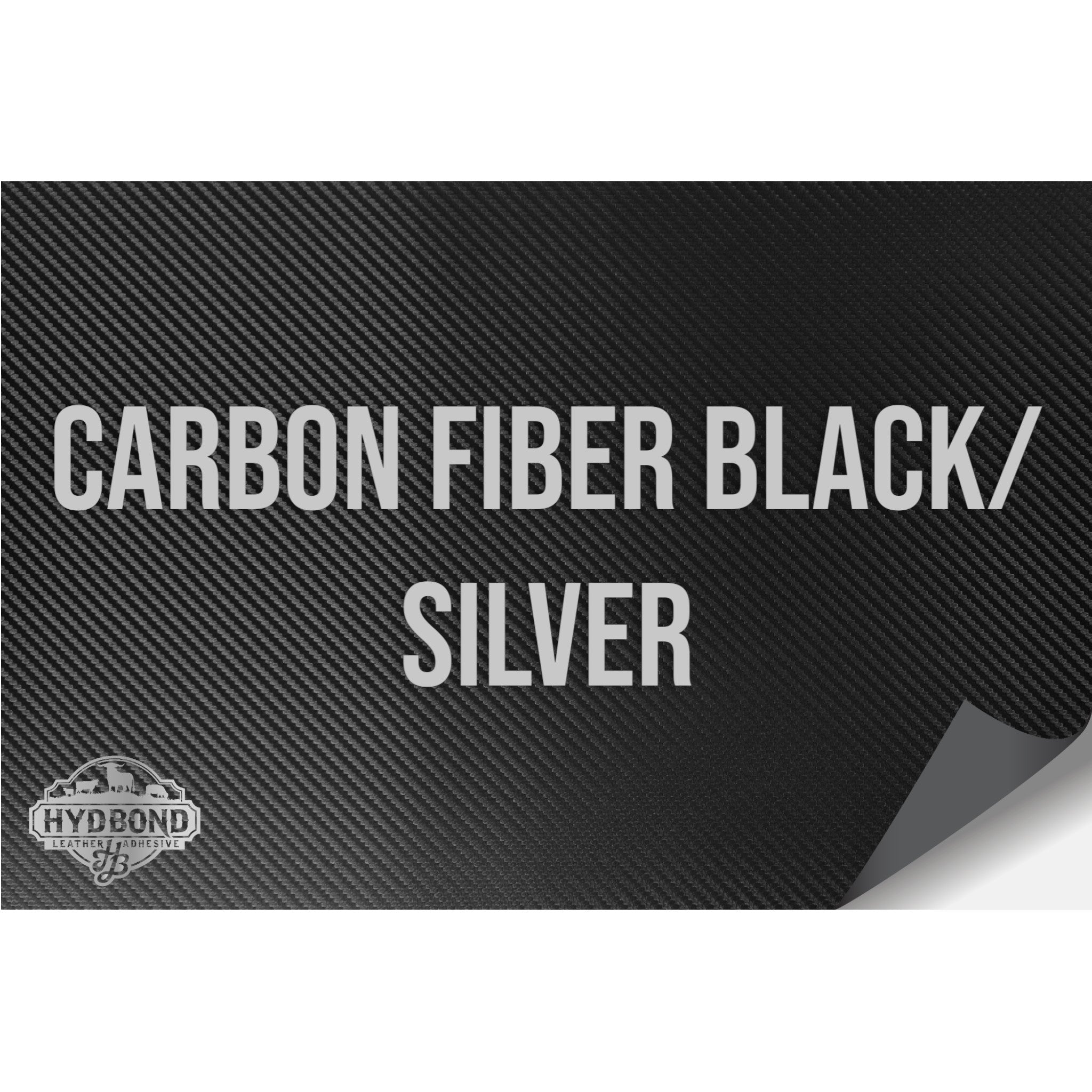 NO ADHESIVE CARBON FIBER BLACK/SILVER HYDBOND LEATHERETTE SHEET (12