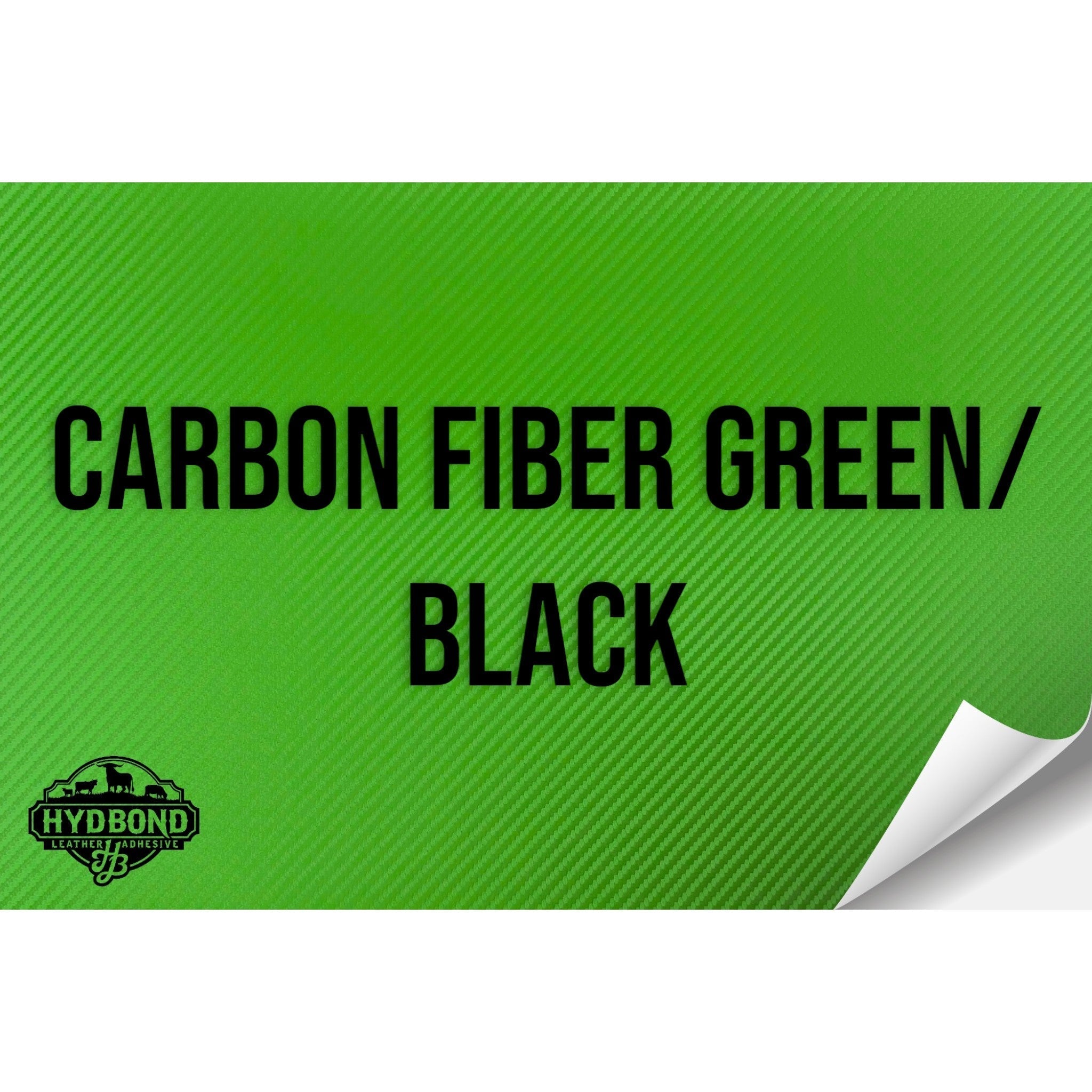 CARBON FIBER GREEN/BLACK WITH ADHESIVE HYDBOND LEATHERETTE SHEET (12
