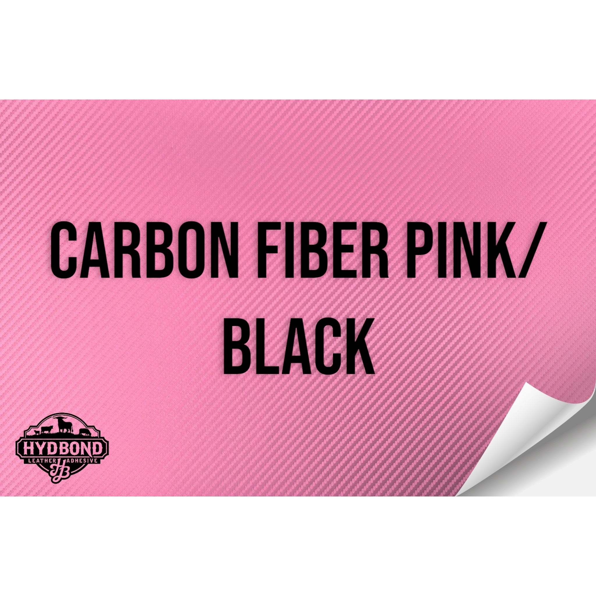 CARBON FIBER PINK/BLACK WITH ADHESIVE HYDBOND LEATHERETTE SHEET (12