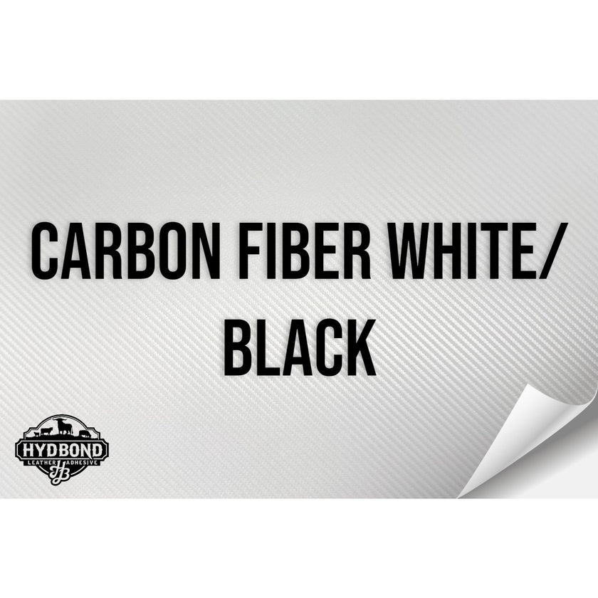 CARBON FIBER WHITE/BLACK WITH ADHESIVE HYDBOND LEATHERETTE SHEET (12