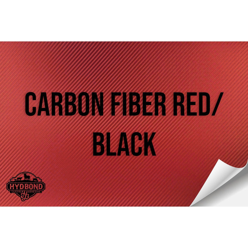 CARBON FIBER RED/BLACK WITH ADHESIVE HYDBOND LEATHERETTE SHEET (12