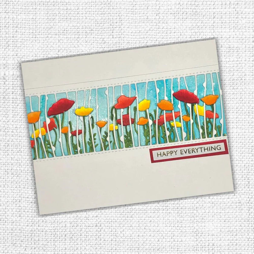 Poppy Field Border Metal Cutting Die 18640