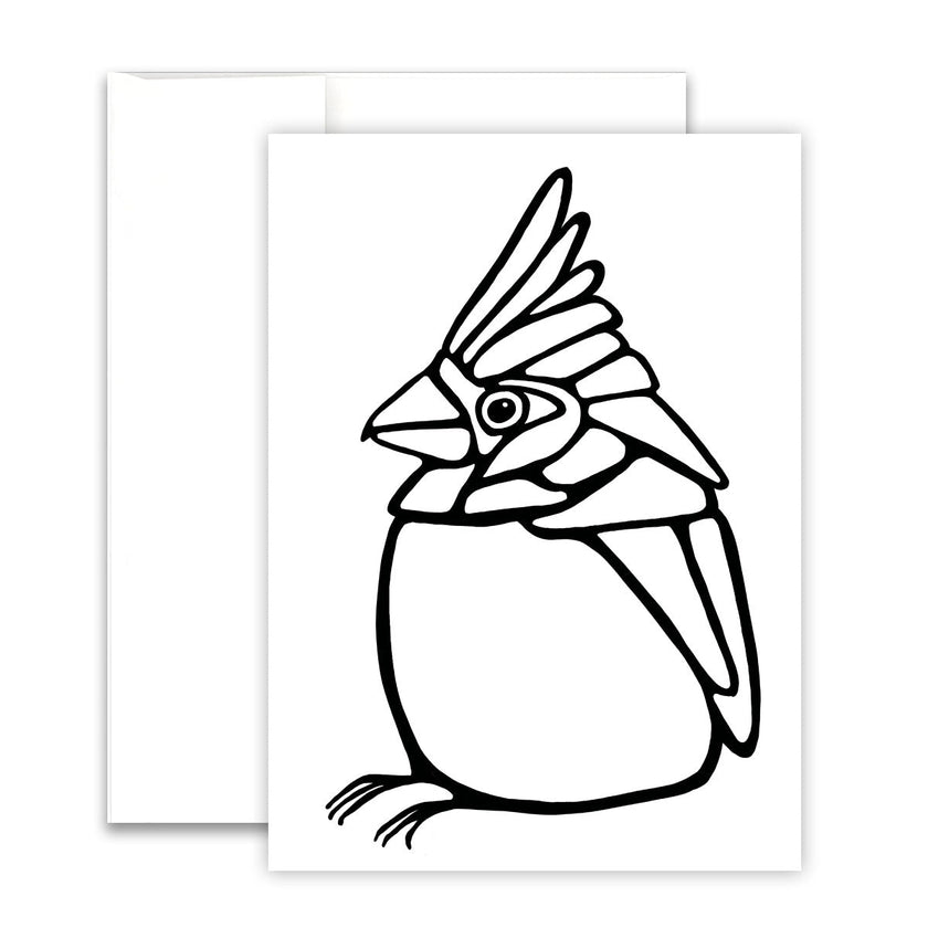 Colouring Greeting Card - Cardinal