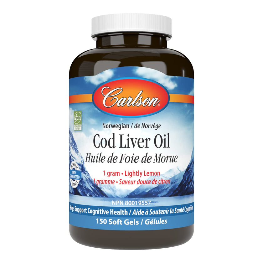 Carlson Laboratories - Gelules d'huile de foie de morue citronné 150 unités