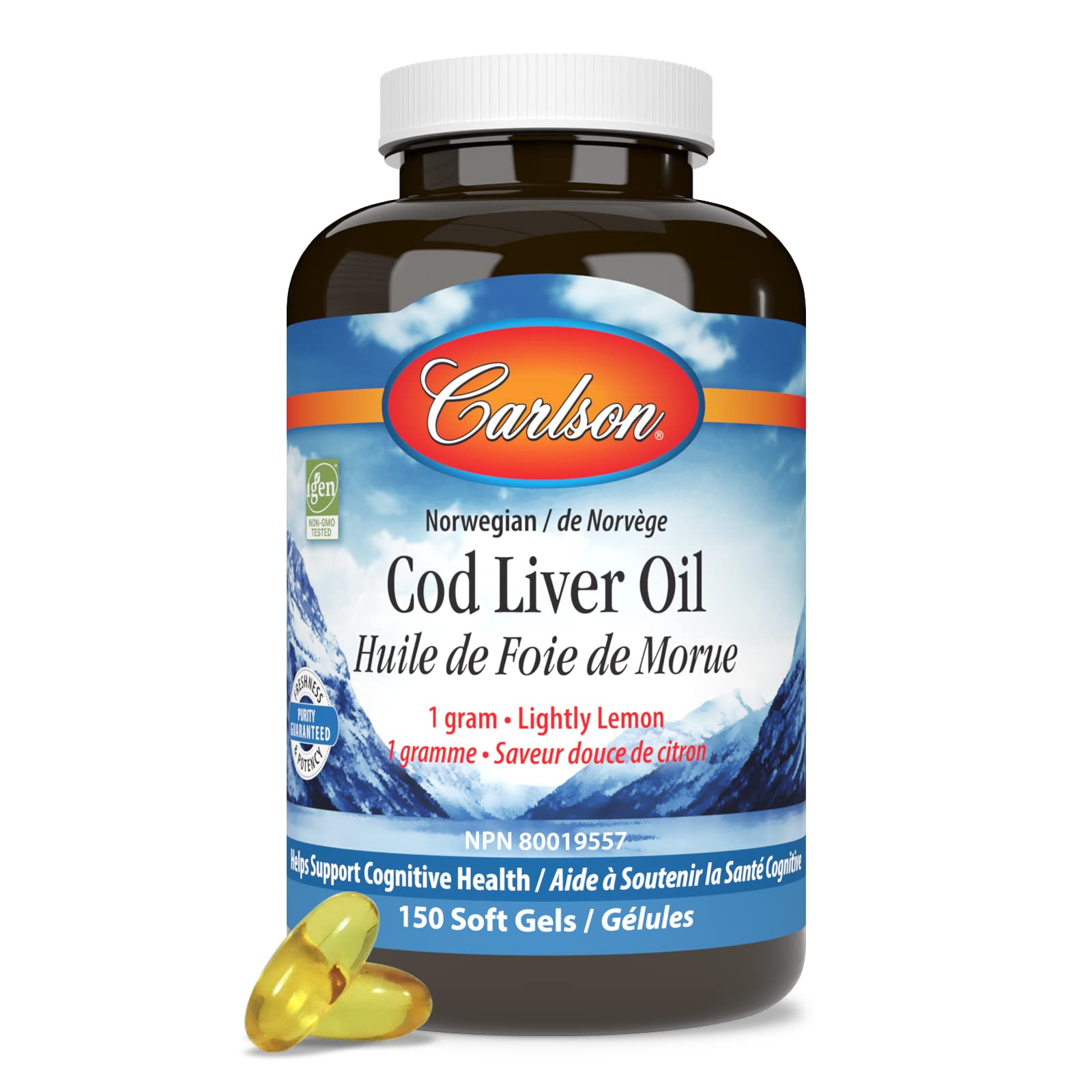 Carlson Laboratories - Gelules d'huile de foie de morue citronné 150 unités