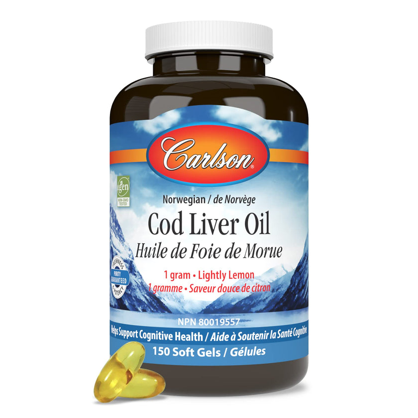 Carlson Laboratories - Gelules d'huile de foie de morue citronné 150 unités