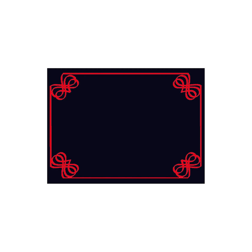Carte plastifiée, noir/rouge