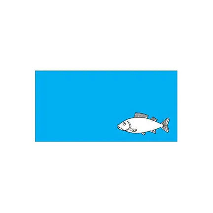 Carte plastifiée, poisson fond bleu, 2'' x 4