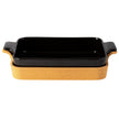 Casafina - Ensemble black rectangular baker w/cork tray 39