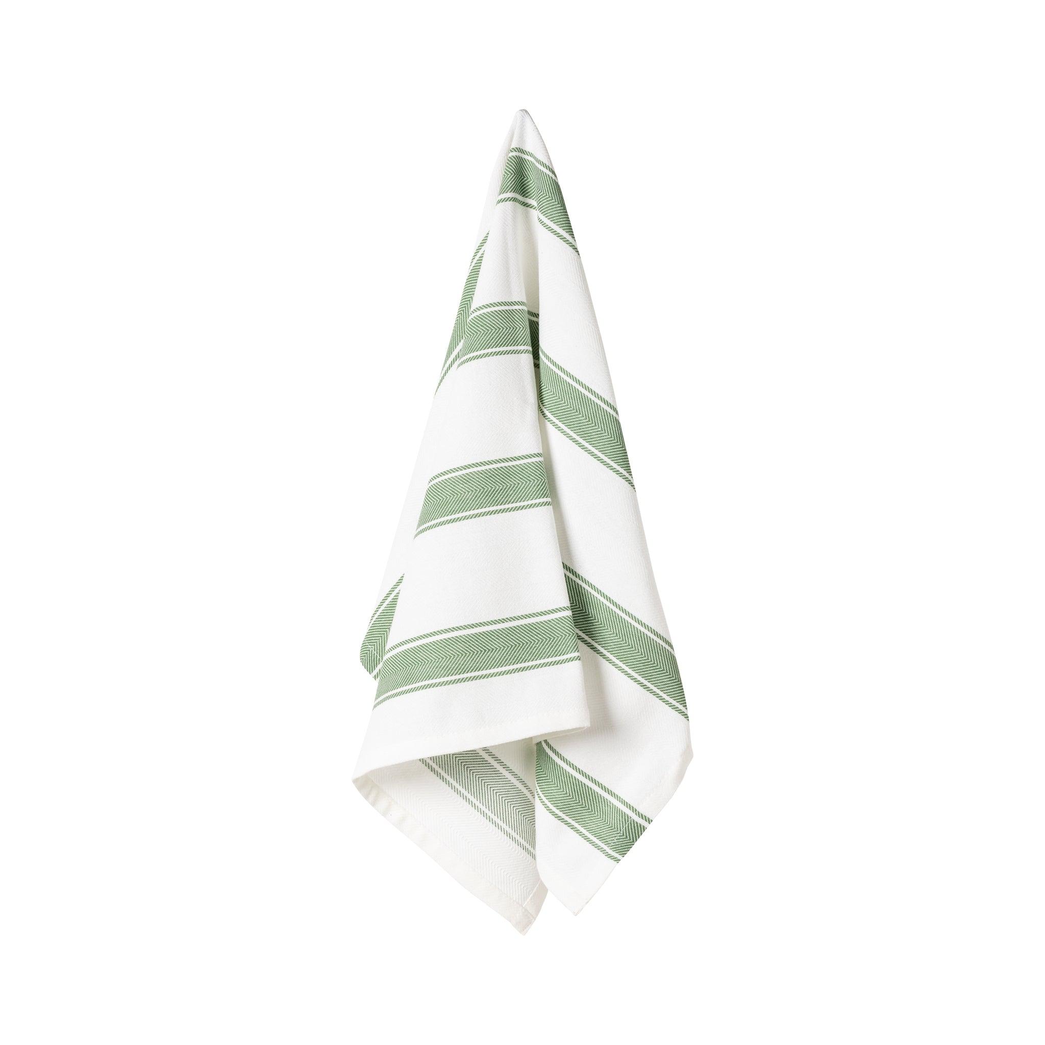 Casafina - Kitchen Towel Chive Herringbone stripes