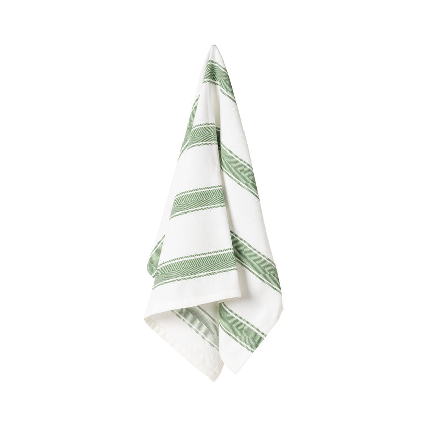 Casafina - Kitchen Towel Chive Herringbone stripes