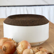 Casafina - Bocal de rangement moderne pour oignons avec couvercle en liège fumé