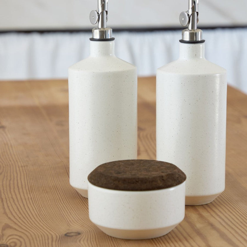 Casafina - Modern Storage Salt Cellar w/smoked cork lid