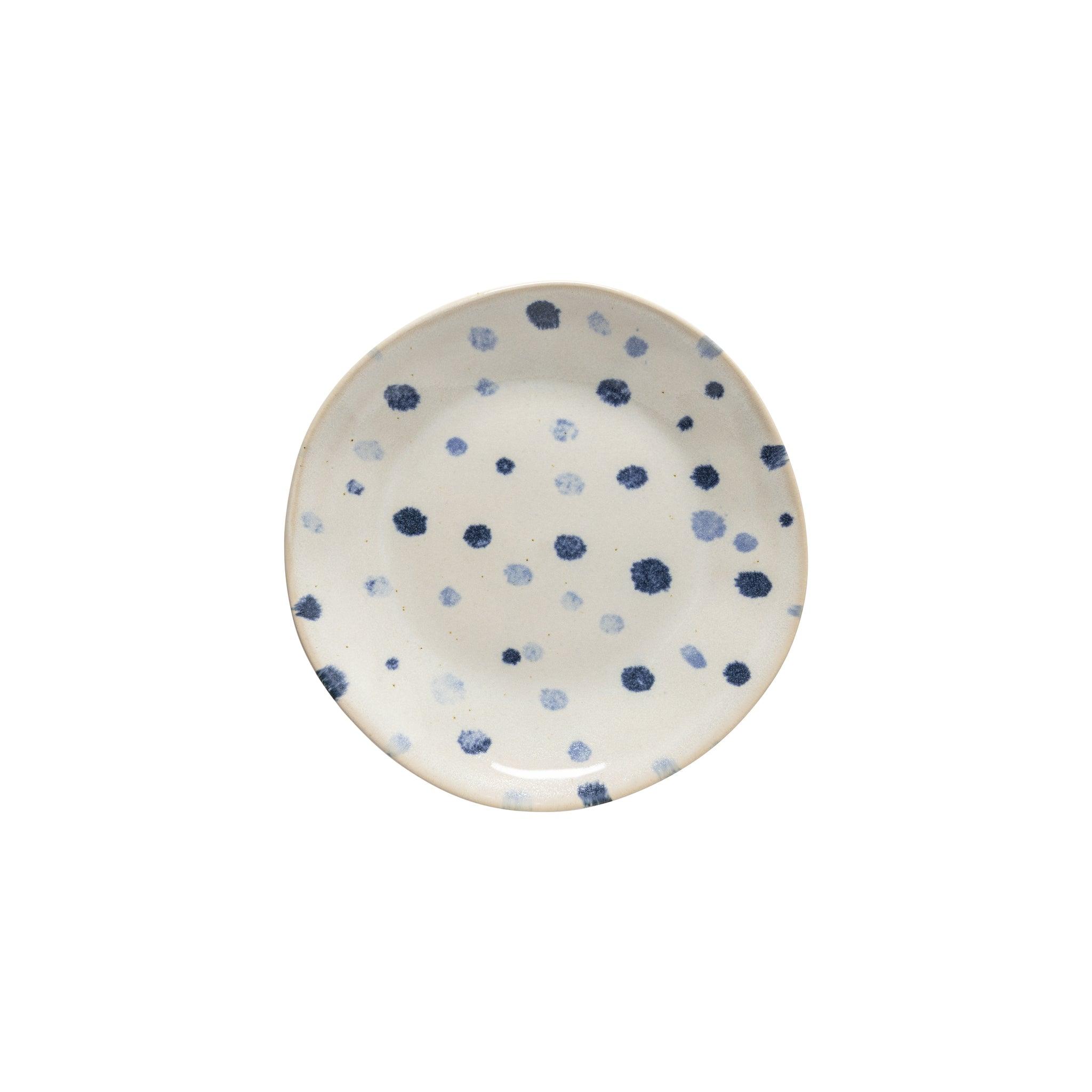 Casafina - Nantucket White Dots Salad/dessert plate