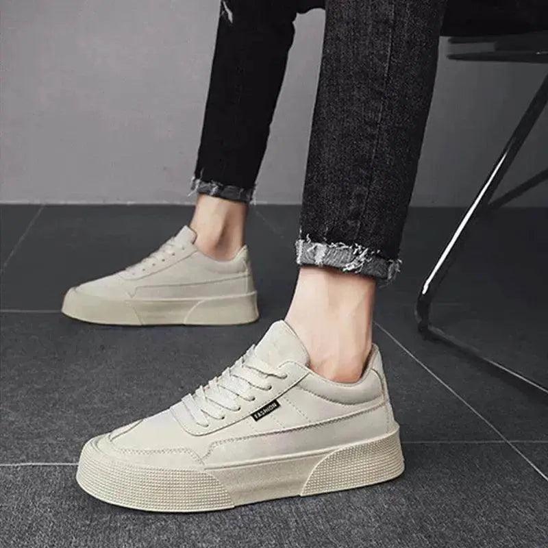 Men's Breathable Lace-Up Sneakers | Thick-Sole Casual Board Shoes