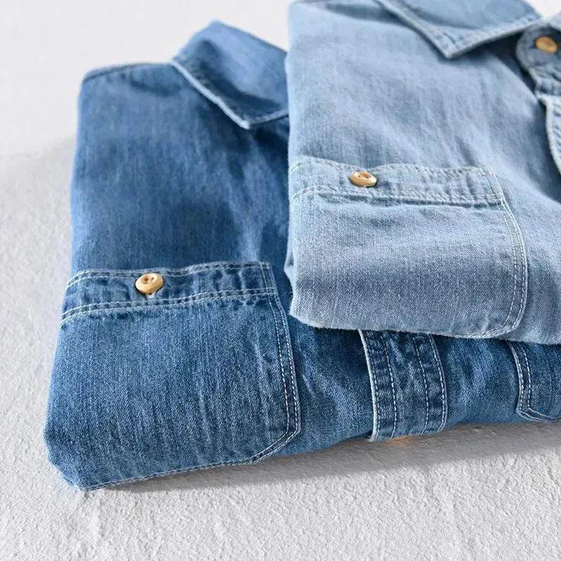 Casual Denim Short sleeved Shirt Simple All-match