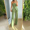 Casual Fashion Tailored Suit Button Graceful Tube Top Suit Pants