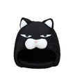 Grumpy Cat Face Enclosed Pet Bed – Novelty Cat House Nest (Black, S/M)