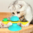 Cat Windmill Spinning Turntable Interactive Toy — Suction Cup, Catnip Ball, Teeth Grinding