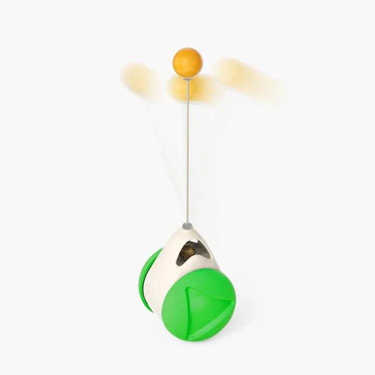 Cat Windmill Spinning Turntable Interactive Toy — Suction Cup, Catnip Ball, Teeth Grinding