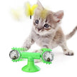 Cat Windmill Spinning Turntable Interactive Toy — Suction Cup, Catnip Ball, Teeth Grinding