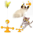 Cat Windmill Spinning Turntable Interactive Toy — Suction Cup, Catnip Ball, Teeth Grinding