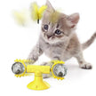 Cat Windmill Spinning Turntable Interactive Toy — Suction Cup, Catnip Ball, Teeth Grinding