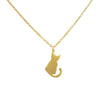 Cat Silhouette Necklace (Gold)