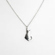 Cat Silhouette Necklace (Silver)
