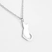 Cat Silhouette Necklace (Silver)