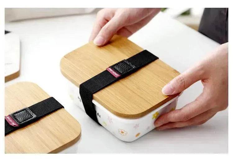 Ceramic Japanese refrigerator storage box fruit box microwave lunch box lunch box with lid