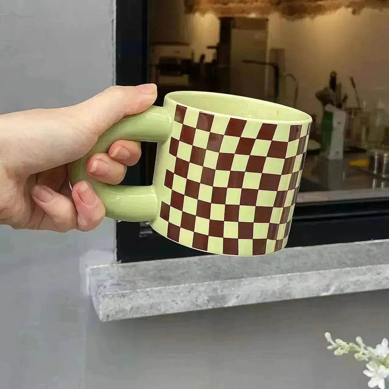 Ceramic Rose Chequered and Many Other Mark Mug