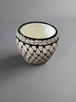 Handcrafted Ceramic Flower Pot – 7” Indoor & Outdoor Planter | Palestinian Pottery from Hebron | Kuffiyeh Pattern