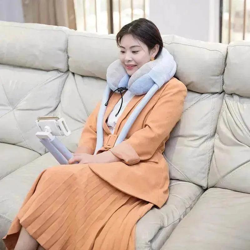 Cervical spine neck pillow mobile phone holder