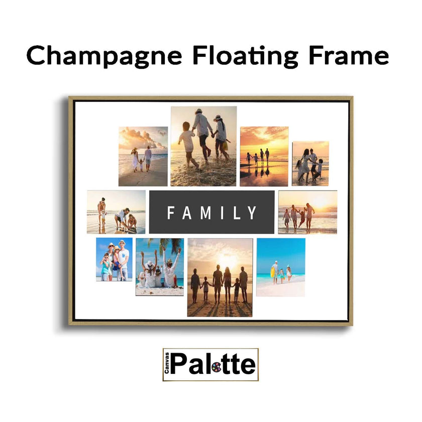 Cadre flottant Champagne/Noir